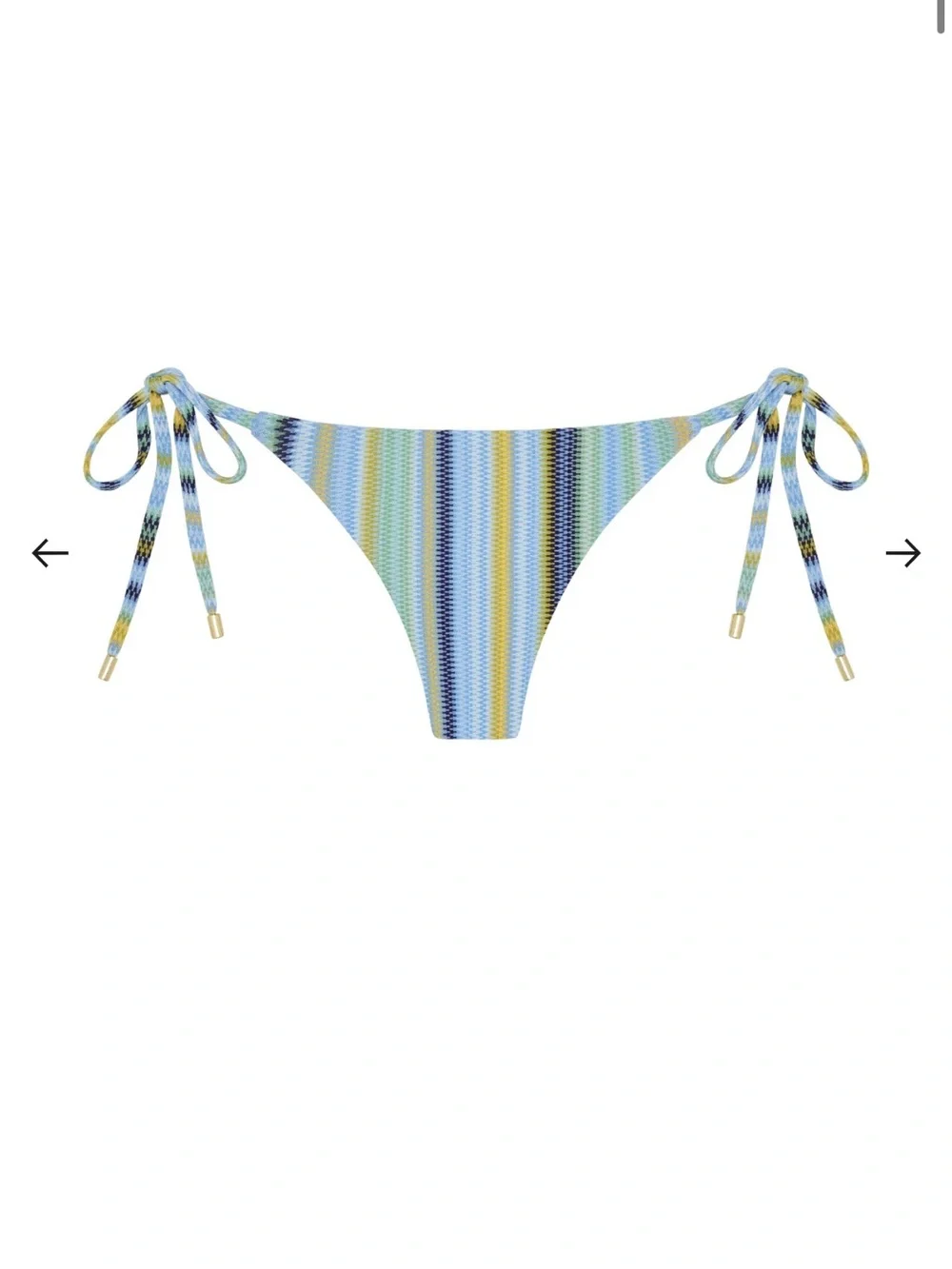 Monday Swimwear Striped Triangle Bikini Top - Blue, Green, Yellow